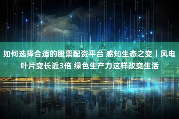 如何选择合适的股票配资平台 感知生态之变丨风电叶片变长近3倍 绿色生产力这样改变生活